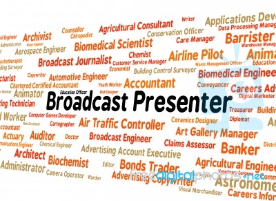 Broadcast Presenter Represents Anchor Person And Proclamation Stock Image