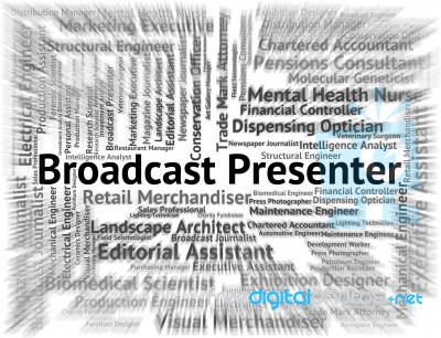 Broadcast Presenter Represents Career Proclamation And Broadcast… Stock Image