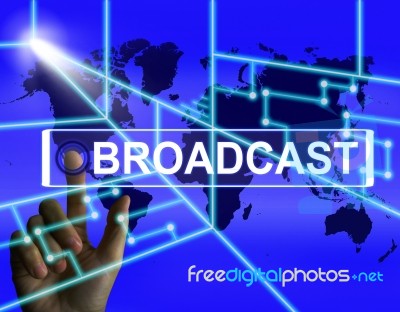 Broadcast Screen Shows International Broadcasting And Transmissi… Stock Image