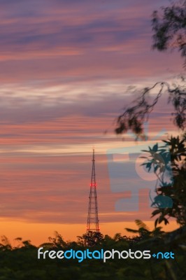 Broadcasting Tower In Queensland Stock Photo