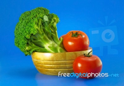 Broccoli With Tomatoes  Stock Photo