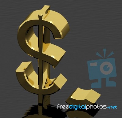 Broken Dollar Stock Photo