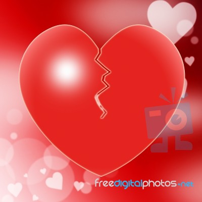 Broken Heart Represents Valentine Day And Break Stock Image