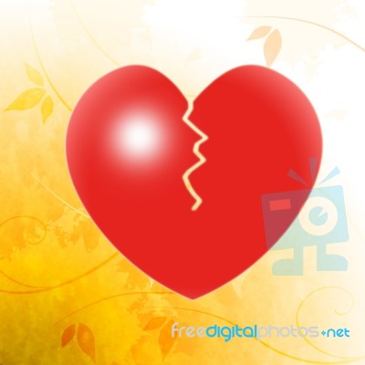 Broken Heart Shows Unhappy Couple Or Relationship Problems Stock Image