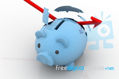 Broken Piggybank Stock Image