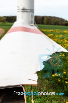 Broken Wind Turbine Stock Photo