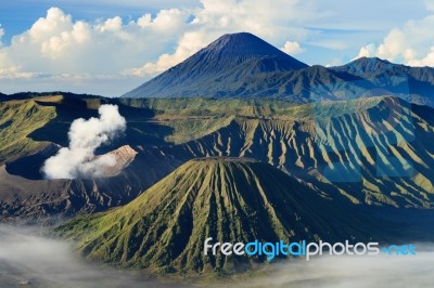 Bromo Vocano Mountain Stock Photo