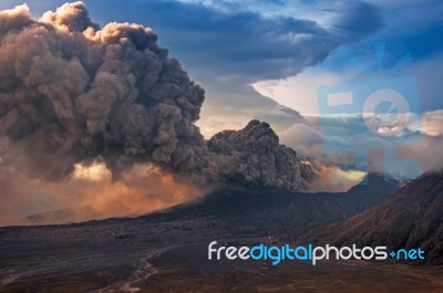 Bromo Volcano Form East Java Stock Photo