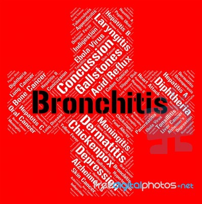 Bronchitis Word Represents Respiratory Disorder And Ailments Stock Image