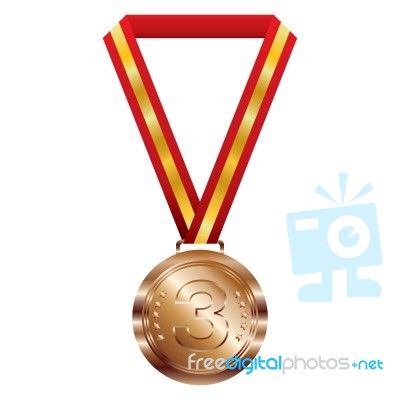 Bronze Medal On White Background Stock Image