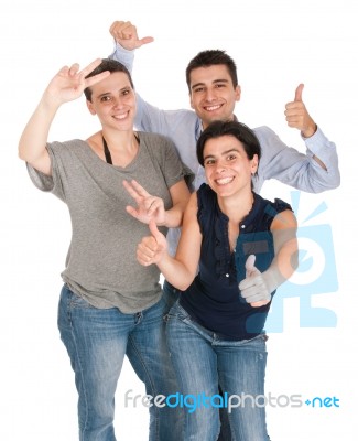 Brother And Sisters Gesturing Stock Photo