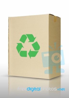 Brown Box Recycle Stock Photo