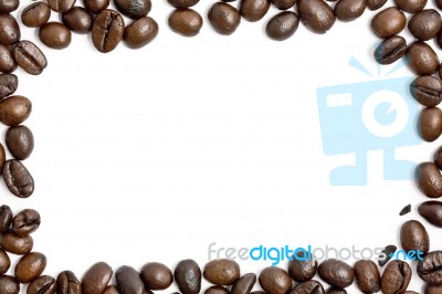 Brown Coffee Beans Frame Stock Photo