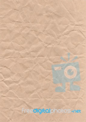 Brown Crumpled Paper Vintage Background Stock Photo