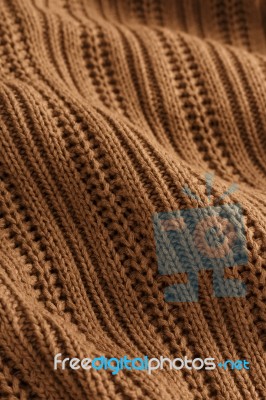 Brown Knit Fabric Stock Photo