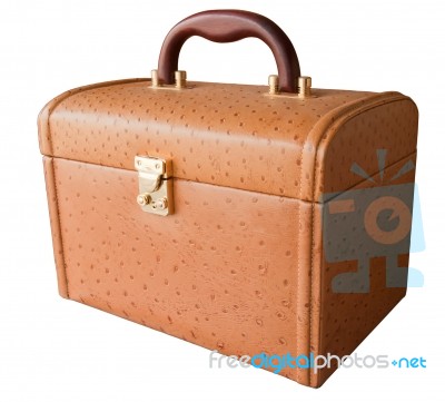 Brown Leather Box Stock Photo