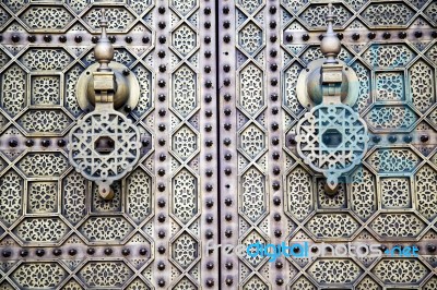 Brown  Morocco In Africa  Facade Home And Rusty Safe Padlock Stock Photo