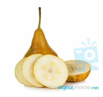 Brown Pear Isolated On A White Background Stock Photo