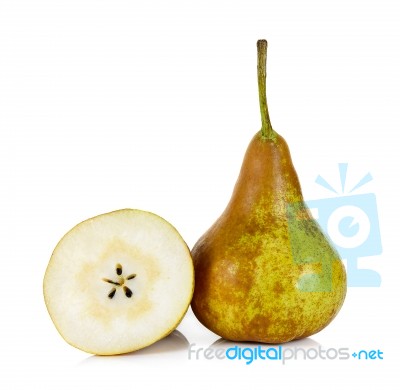 Brown Pear Isolated On A White Background Stock Photo