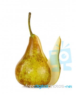 Brown Pear Isolated On A White Background Stock Photo