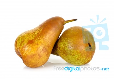 Brown Pear Isolated On A White Background Stock Photo