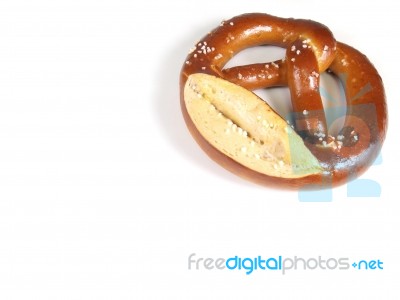 Brown Salted Pretzel Stock Photo