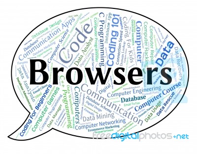 Browsers Word Meaning Web Words And Computer Stock Image