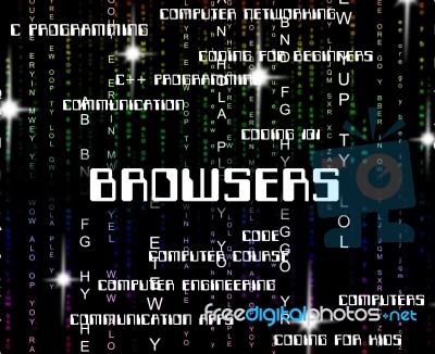 Browsers Word Shows Computer Webpage And Computers Stock Image