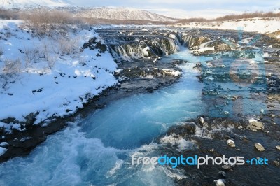 Bruarfoss Waterfall, Iceland Stock Photo