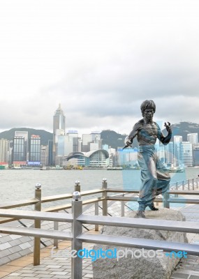 Bruce Lee Statue Stock Photo