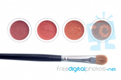 Brush And Makeup Isolated Stock Photo