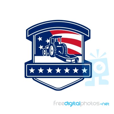 Brush Hogging Services Usa Flag Badge Stock Image