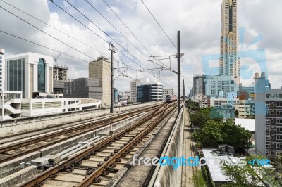 Bts , Railroad Train Is Comming Stock Photo