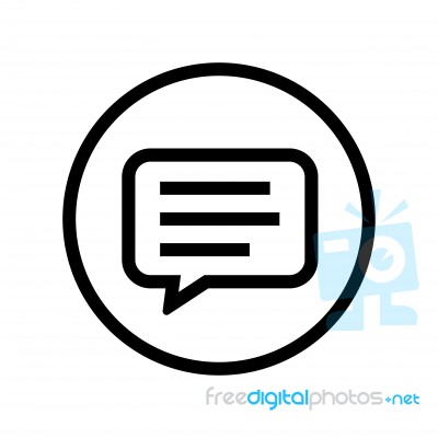 Bubble Chat In Black Circle -  Iconic Design Stock Image