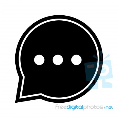 Bubble Chat In Black Circle -  Iconic Design Stock Image