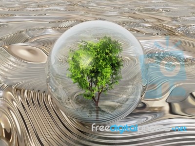 Bubble Tree On Metal Stock Image