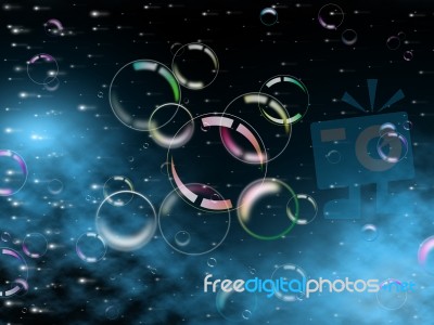 Bubbles Background Indicates Light Burst And Design Stock Image