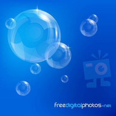 Bubbles On A Blue Background Stock Image