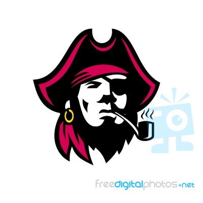 Buccaneer Smoking Pipe Retro Stock Image