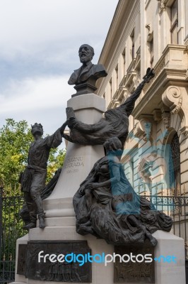 Bucharest/romania - September 21 : Statue Of Eugene Carada In Bu… Stock Photo