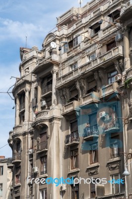 Bucharest/romania - September 21 : View Of Old Apartments In Buc… Stock Photo