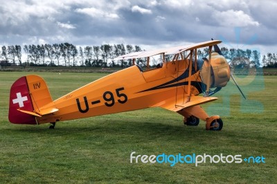 Bucker 131 Jungmann Vintage Biplane U95 At Goodwood Stock Photo