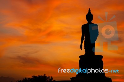 Buddha At Sunset Stock Photo