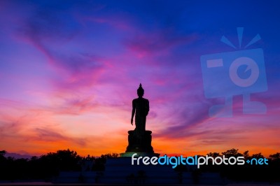 Buddha At Sunset Stock Photo