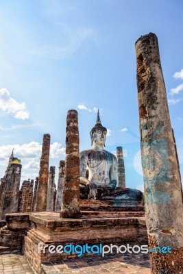 Buddha Statue Among The Ruins Stock Photo