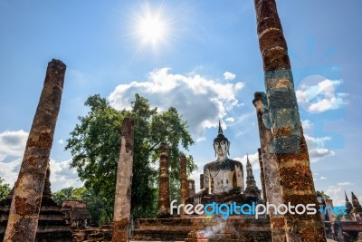 Buddha Statue Among The Ruins Stock Photo