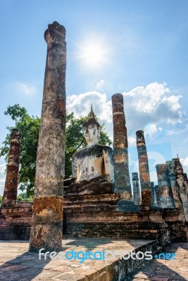 Buddha Statue Among The Ruins Stock Photo