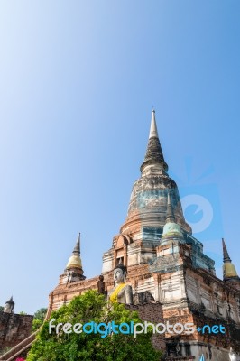 Buddha Statue And Ancient Pagoda Stock Photo