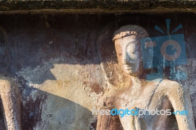 Buddha Statue Carved From Sandstone Stock Photo