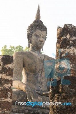 Buddha Statue Carved From Sandstone Stock Photo